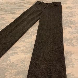 J. Crew Black Metallic Flare Trousers